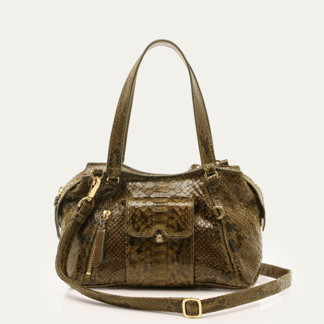 Khaki Python Mini Juno Bag