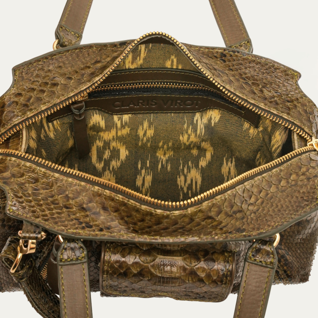 Khaki Python Mini Juno Bag