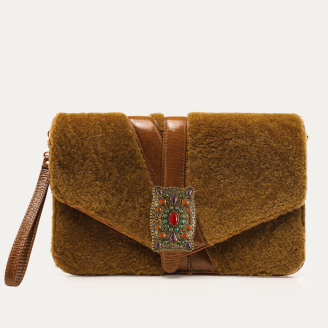 Pochette Alicia Peau Lainée Siena
