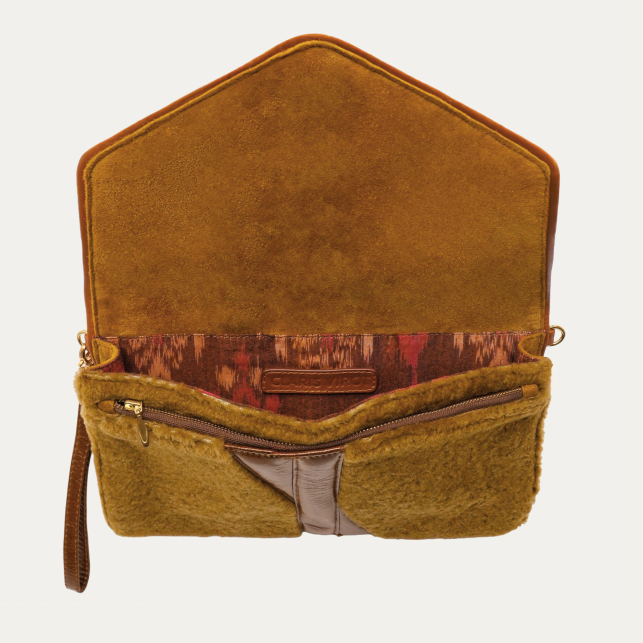 Siena Shearling Alicia Clutch