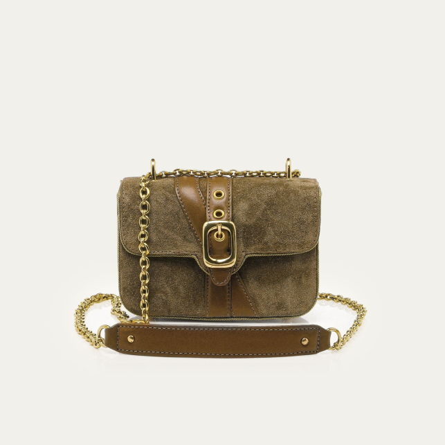 Taupe Thick Sued Mini Ava Bag