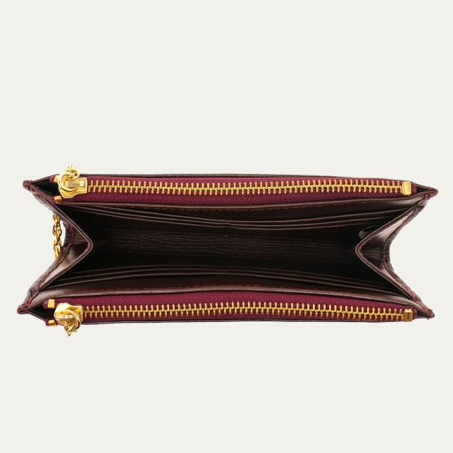 Porte Monnaie Achille Cuir Vino