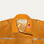 Veste Cuir Brodé Miel