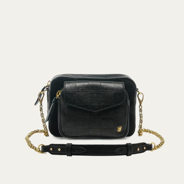 Check Embossed Leather Charly Bag
