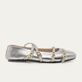 Armour Metallic Leather Adèle Ballerinas