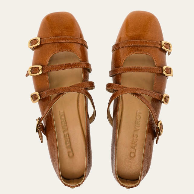 Adele Ballerinas Glossy Siena Leather
