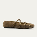 Ballerines Adele Veau Velours Taupe