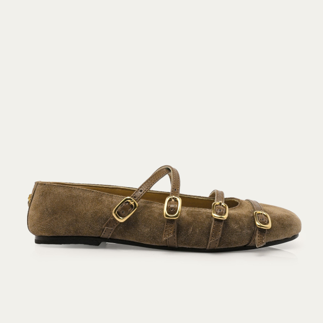 Ballerines Adele Veau Velours Taupe