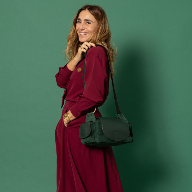 Green Forest Leather Marine Bag