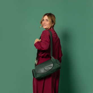 Green Forest Leather Marine Bag