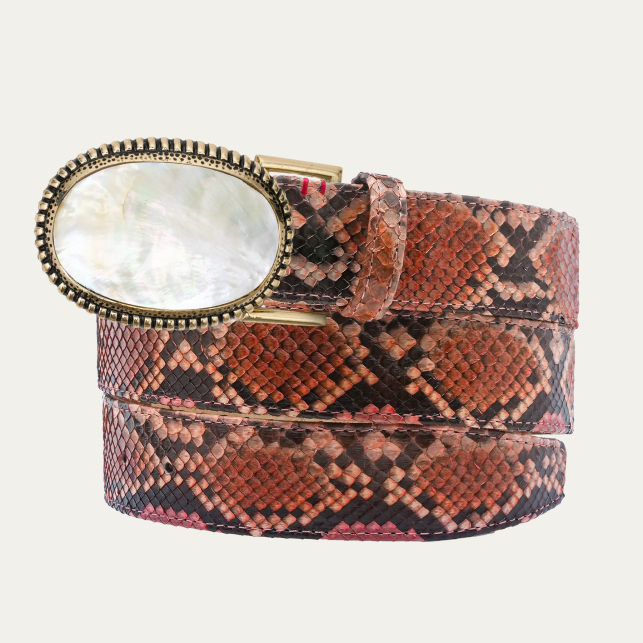 Terracotta Python Shell Dallas Belt