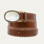 Tobacco Leather Shell Dallas Belt