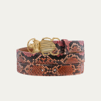 Baby Ceinture Python Terracotta Scarabée Doré