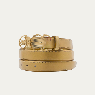 Baby Ceinture Cuir Off White Scarabée Doré