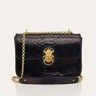 Black Python Bag Big Ava Beetle