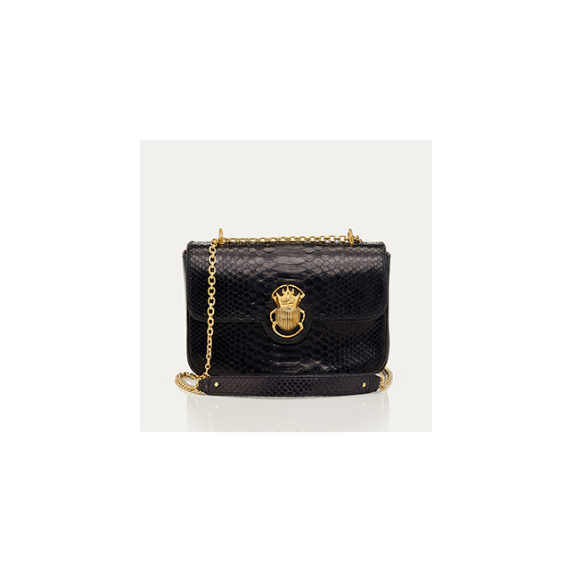 Black Python Bag Big Ava Beetle
