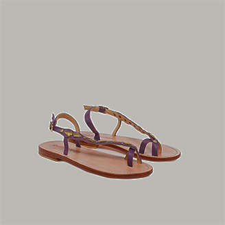 Lavender Leather Suzette Sandals