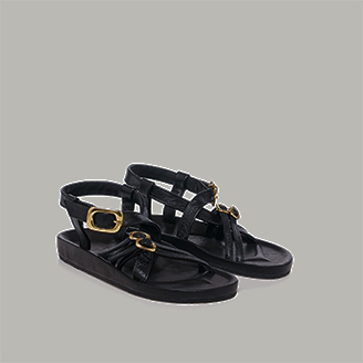 Sandales Claudette Cuir Noir