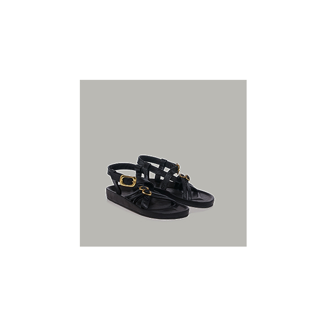 Sandales Claudette Cuir Noir