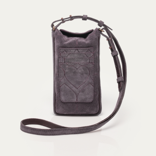 Mulberry Thick Suede Embroidered Misha Phone Bag