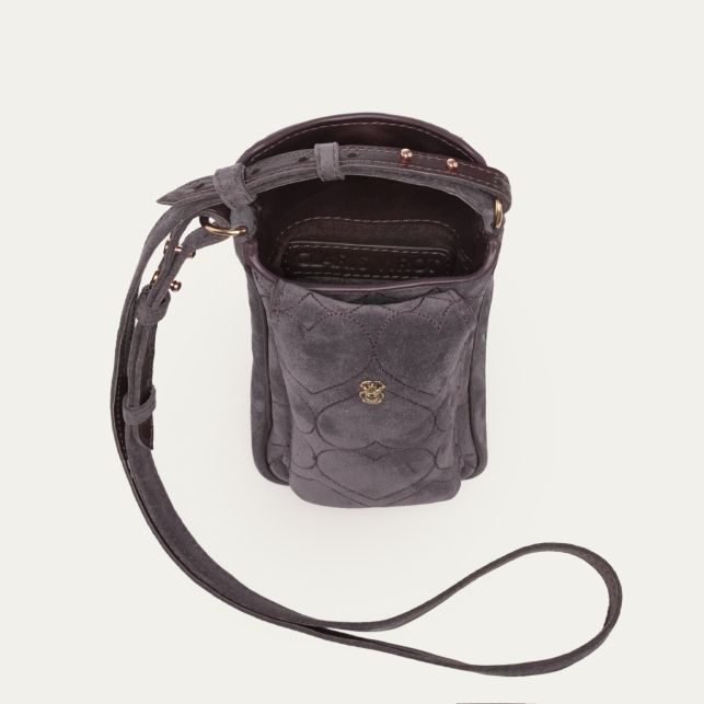Étui à Téléphone Misha Veau Velours Mulberry Brodé