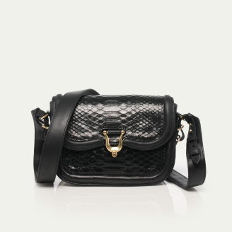 Black Python Mini Manon Bag