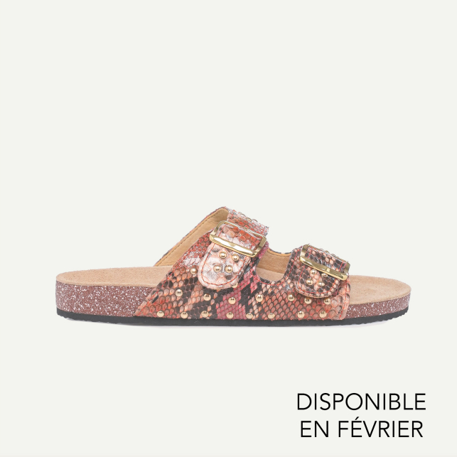 Sandales Odette Python Terracotta