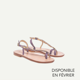Sandales Suzette Cuir Lavande