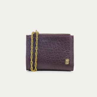 Porte Monnaie Hector Cuir Bubble Mulberry