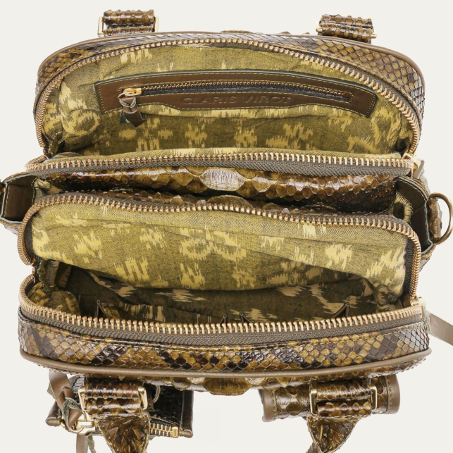 Khaki Python Richie Bag