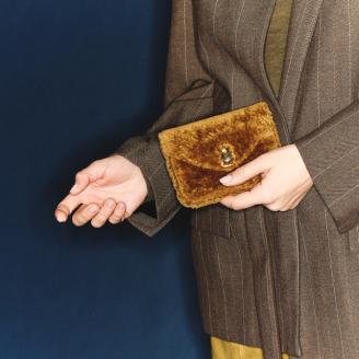 Siena Shearling Card Holder Alex Gold Beatle