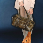 Khaki Python Juno Bag