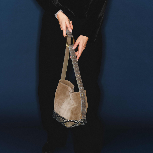 Sac Romy Veau Velours Taupe
