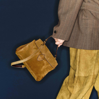 Sac Louise Veau Velours Tabac