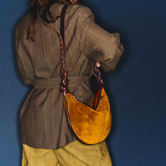 Sac Chris Veau Velours Tabac