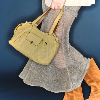 Verdelatte Bubble Leather Mini Juno Bag