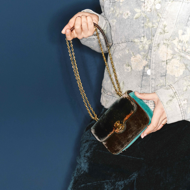 Terracielo Velvet Fabric Mini Ava Bag