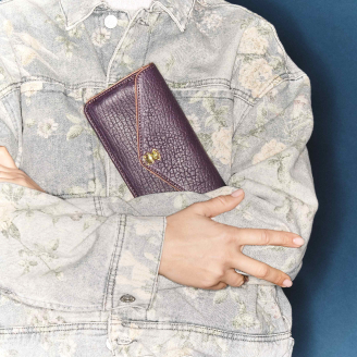Bubble Mulberry Leather Long Alex Wallet