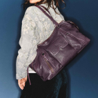 Sac Juno Cuir Bubble Mulberry