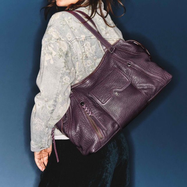 Sac Juno Cuir Bubble Mulberry