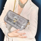 Armour Metallic Leather Manon Baguette Bag