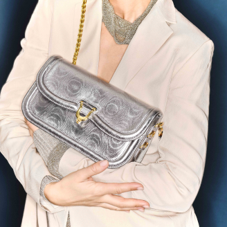 Armour Metallic Leather Manon Baguette Bag