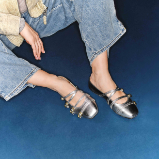 Armour Metallic Leather Adèle Ballerinas