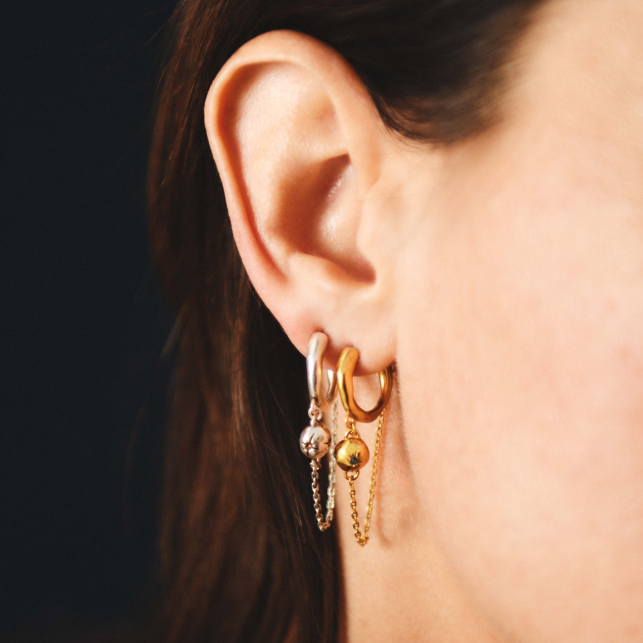Gold Chain Hoop Earrings