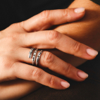 Bague Spiralée à Strass Argent
