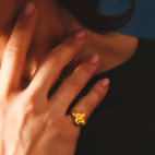 Bague Chevalière Scarabée Or
