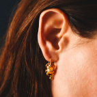 Boucles d'oreilles Dormeuses Scarabée Or