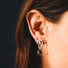 Scarab Stud Earrings Silver