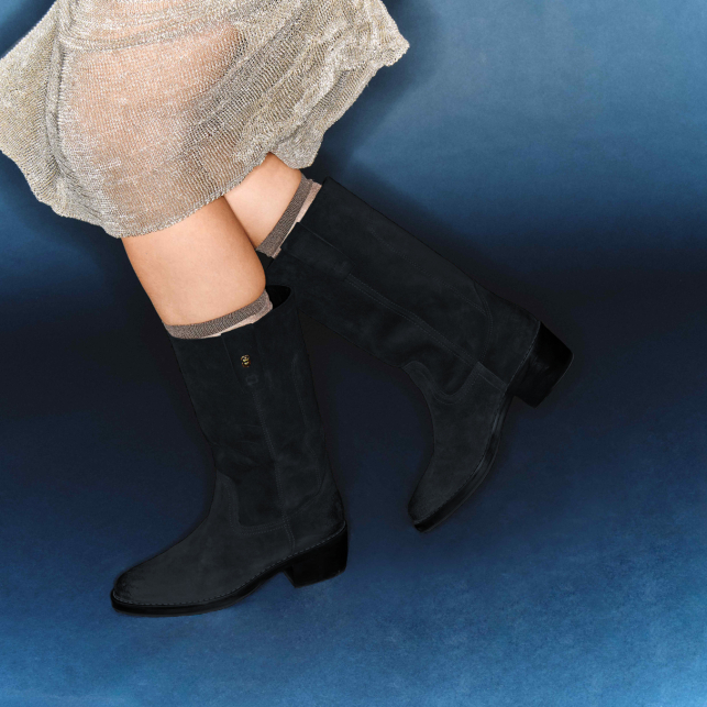 Noir Suede Maddie Camargue Boots