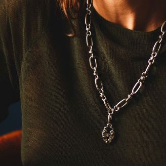 Removable Secret Heart Pendant in Silver
